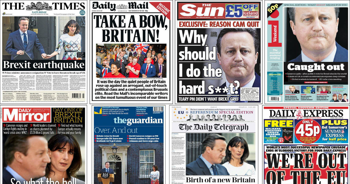 Η επόμενη μέρα του brexit είναι όπως «γράφτηκε» στις πρώτες σελίδες εφημερίδων.
