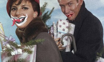 Ζευγάρι με Χριστουγεννιάτικα δώρα